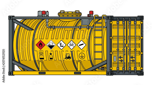 Large Yellow Industrial Storage Container.