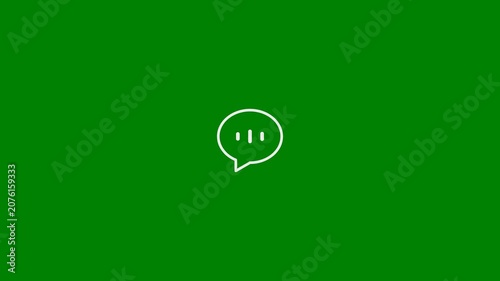 Loopable Chat Bubble, Speech Bubble, or Message Bubble Minimal Seamless Animation - Communication, Chatting, Messaging, Conversation - Minimal Flat Design Motion Graphics Clip, Green Screen, 7.5% Gray