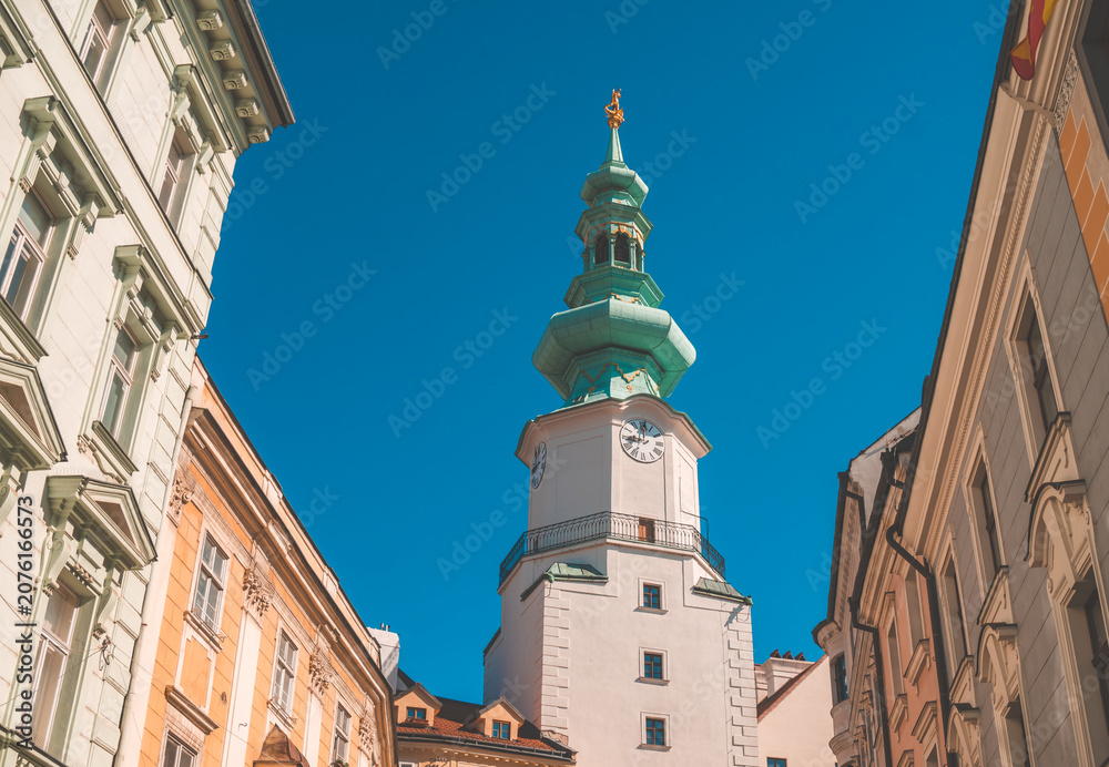 Fototapeta premium The famous Michael's Gate in the Old Town of Bratislava