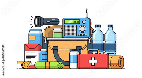 Emergency Preparedness Kit with Supplies for Survival and First Aid