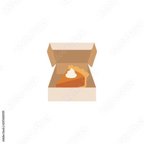 Colorful Pumpkin Pie Icon Vector Illustration