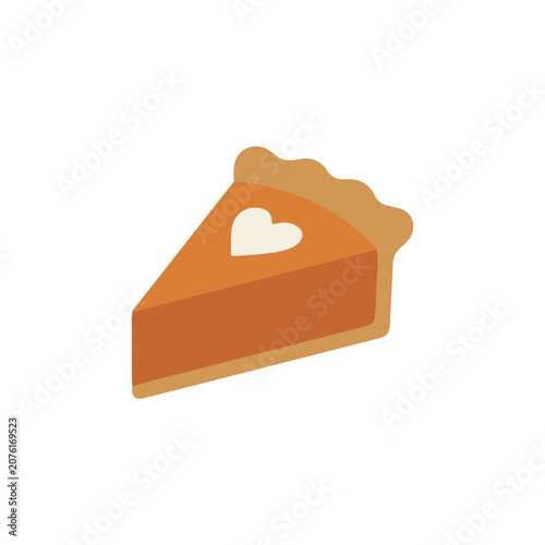 Colorful Pumpkin Pie Icon Vector Illustration
