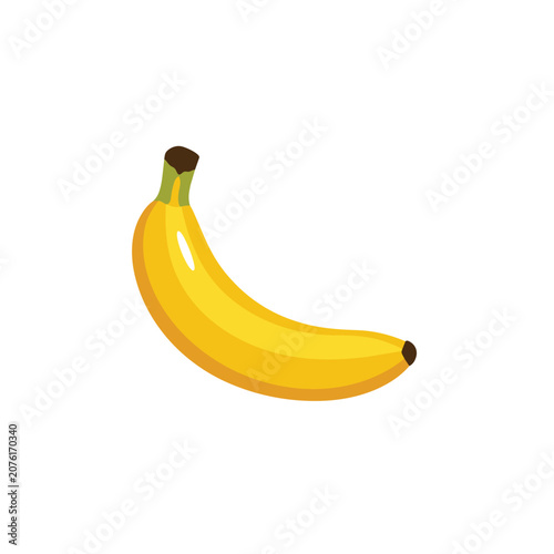 a premium minimalist flat vector illustration of a single Banana