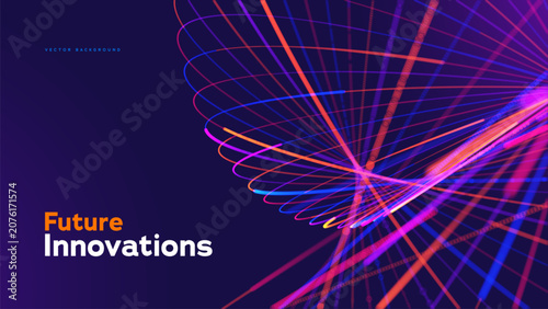 Cuadro en lienzo Future Innovation Technology Digital Network Motion Forms A Dynamic Visual Background For Startup Branding, Product Launches, Conference Media, And Corporate Presentation Design