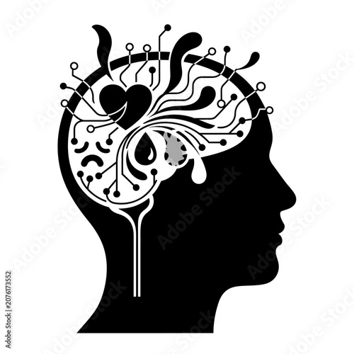 Black silhouette of a human head.