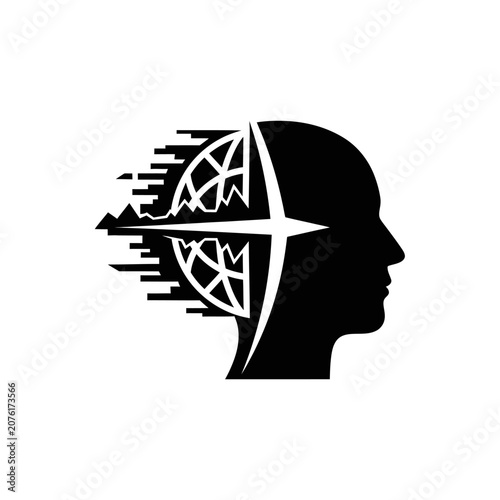 Black silhouette of a human head.
