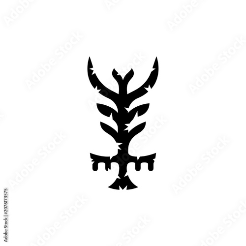 Black silhouette of a tree symbol.