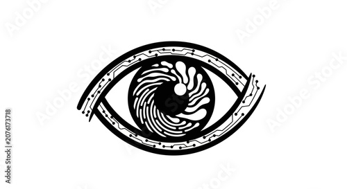 Detailed illustration of a human eye.