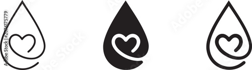Red blood drop vector icon isolated medical illustration.