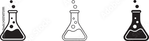 Laboratory beaker icon isolated science vector illustration.