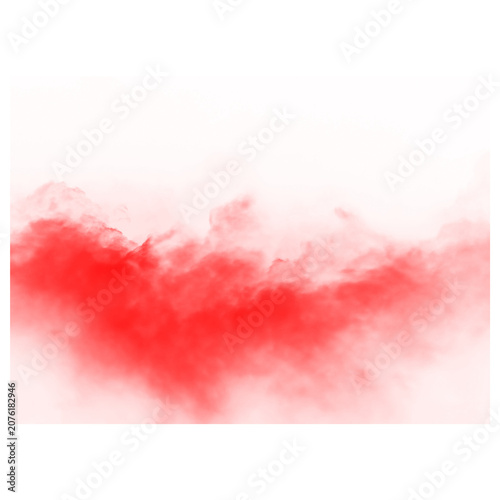 Canvas Print Red smoke rising up on a transparent background creating a dramatic effect