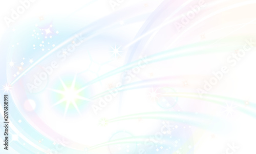 虹色の流星群のイラスト