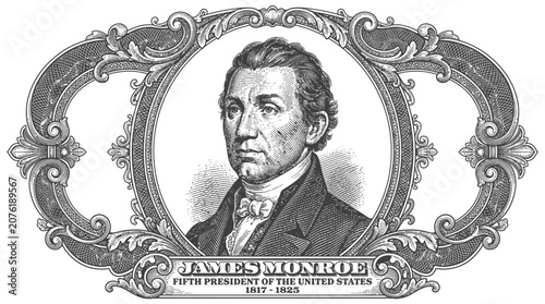Cuadro en lienzo James Monroe Fifth US President Portrait.