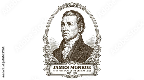Bild auf Leinwand Portrait of James Monroe fifth president.