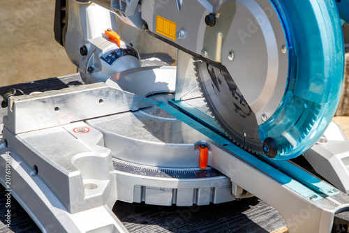 Professional Compound Miter Saw Ready for Precision Cutting in Workshop