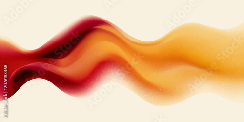 Принти на полотні Abstract Colorful Red and Orange Wave Background Vector Illustration with Flowin