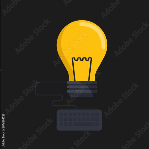 Light Bulb Idea Icon Vector Illustration of Innovation Energy Electricity Concept Symbol of Creativity Inspiration Business Technology and Bright Creative Thinking Solution