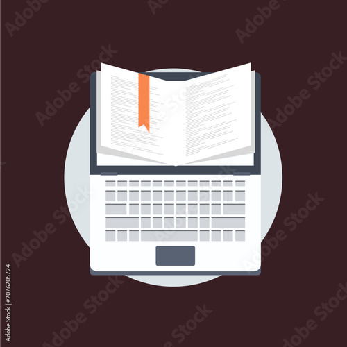 Vector newspaper icon illustration representing digital news, online information, web and mobile media communication concept with business technology interface design