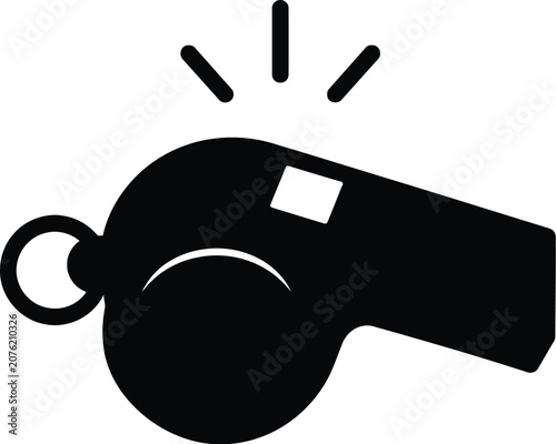 Whistle Icon Black Silhouette On White Background