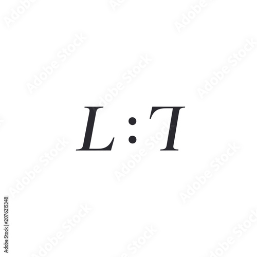 Elegant serif typography logo showing LT initials