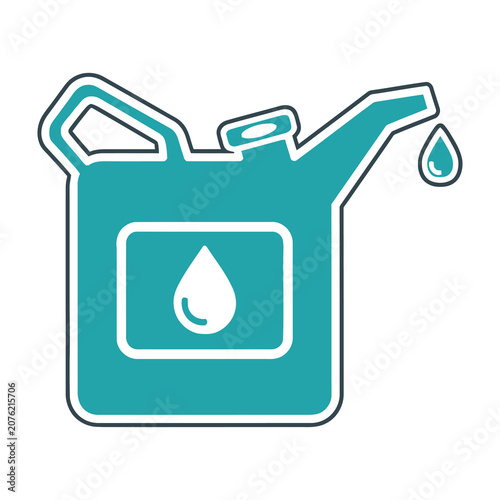 Teal oil can with single drop