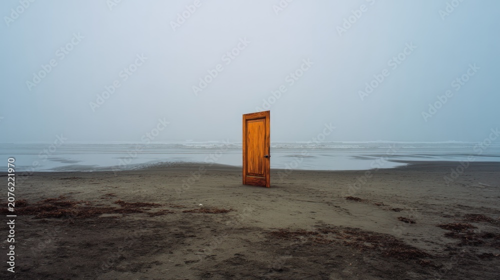 Fototapeta premium Doorway beach ocean landscape solitude