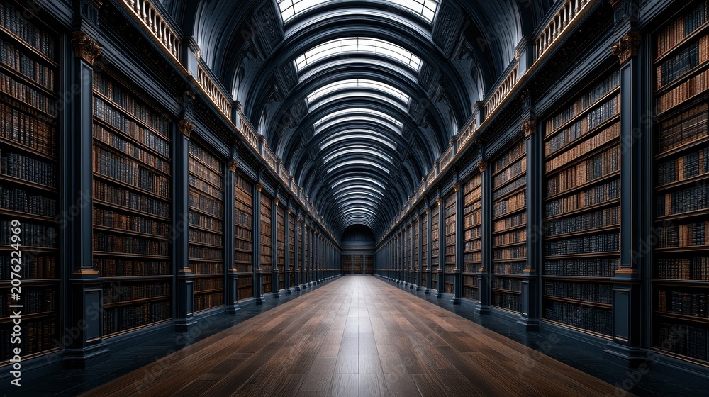 Fototapeta premium Stunning photo of law library, epresenting the pursuit of knowledge and expertise in the legal profession - AI Generated.