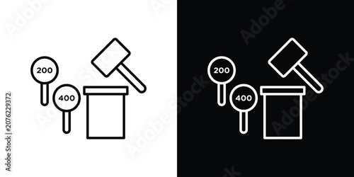 Εκτύπωση καμβά Auction icon vector mark for web