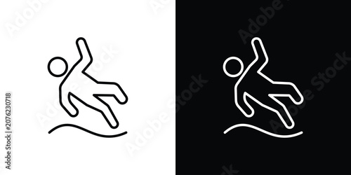 Quadro su tela Slippery floor icon vector mark for web