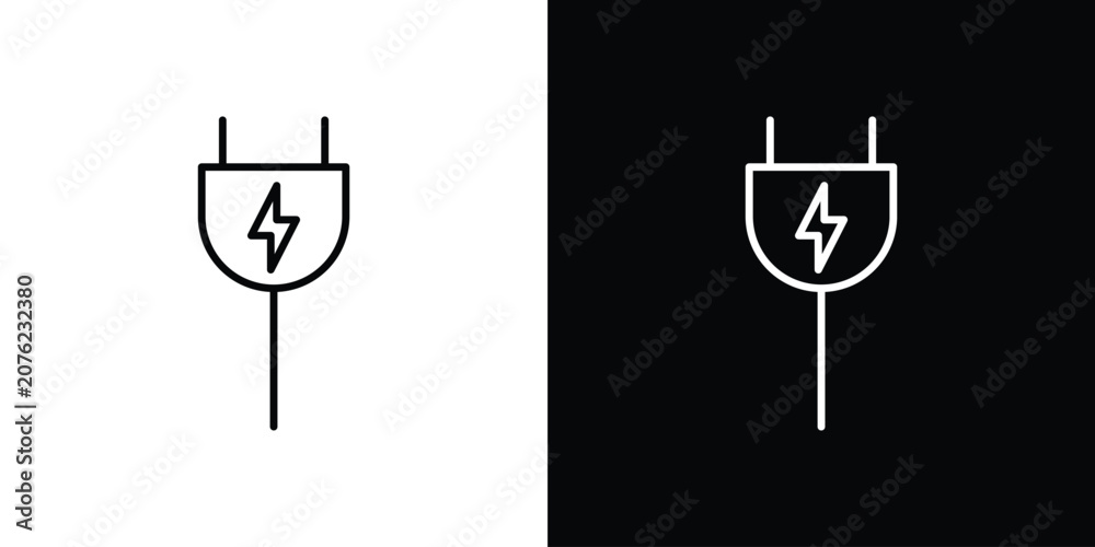 Cuadro en lienzo Electrical plug icon vector mark for web