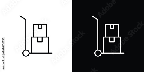 Fotografie Hand truck icon vector mark for web