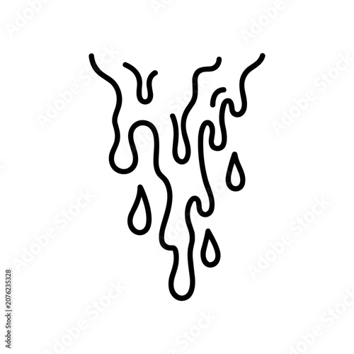 Konstfotografi Black liquid drips and flows downwards.