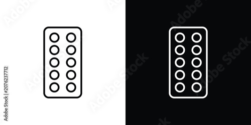 Foto Blister drug vector mark for webicon vector mark for web