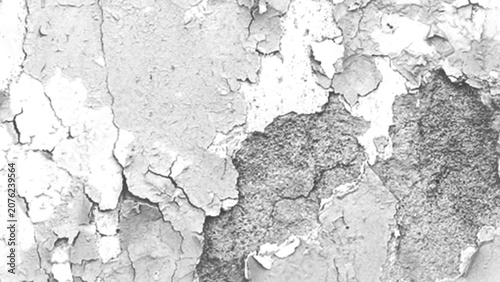Foto Chipped Peeling Paint Wall Texture - Old Cracked Plaster Cement Background, Dist