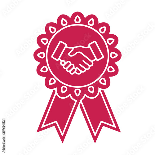 Handshake agreement partnership symbol pink ribbon