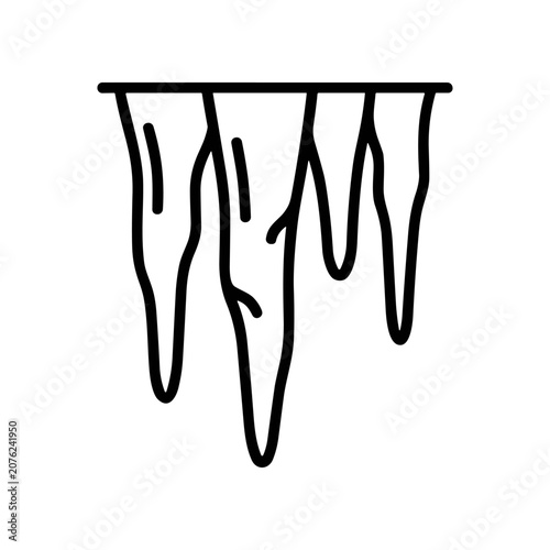 Slika na platnu Black dripping liquid lines illustration.