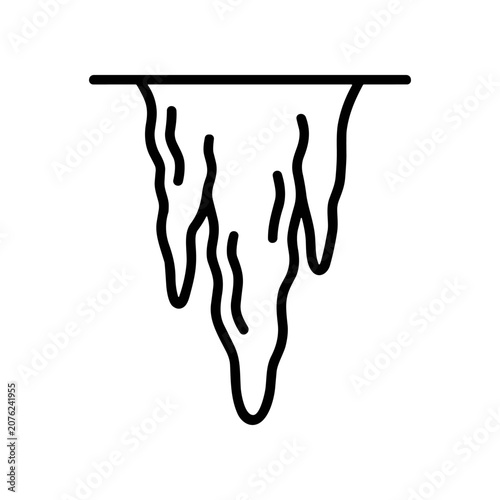 Tableau sur toile Melting dripping liquid line art.