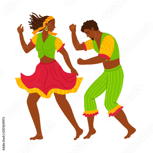 Traditional May Palo dance in Bluefields Nicaragua. Mayo Ya! Festival dancers.
