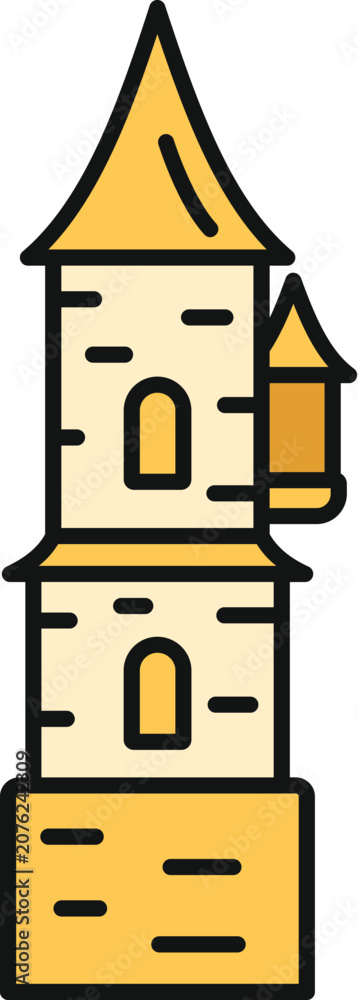 Naklejka premium Castle tower featuring a fairytale design and simple details