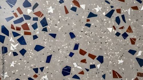 terrazzo texture with colorful stone fragments seamless pattern