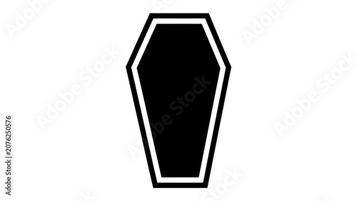 Tablou pe pânză Black Coffin Icon: A stark, minimalist black coffin silhouette, an iconic representation of finality and solemnity