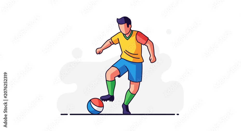 Obraz premium Soccer Player Dribbling Ball