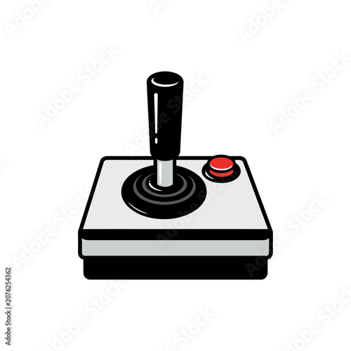 Vintage arcade joystick controller icon vector illustration on white background