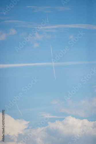 Beautiful blue sky with white clouds