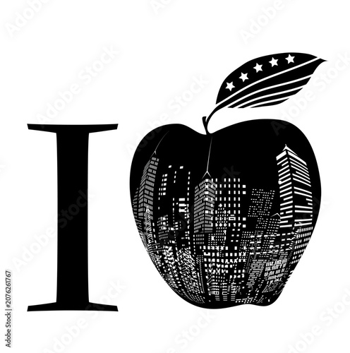 vector illustration of abstract big apple New York sign