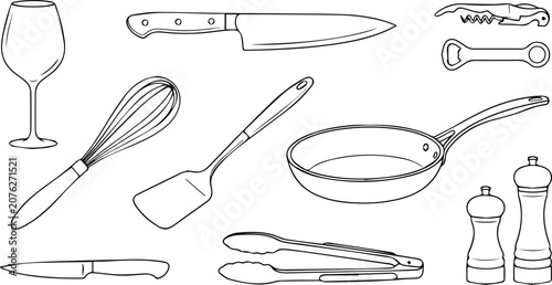 Set of 3 Wedding and Celebration Outline Icons Vector