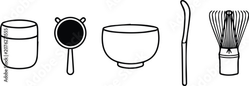 Set of 3 Wedding and Celebration Outline Icons Vector