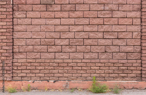 Obraz na plátně red brick fence with a pillar