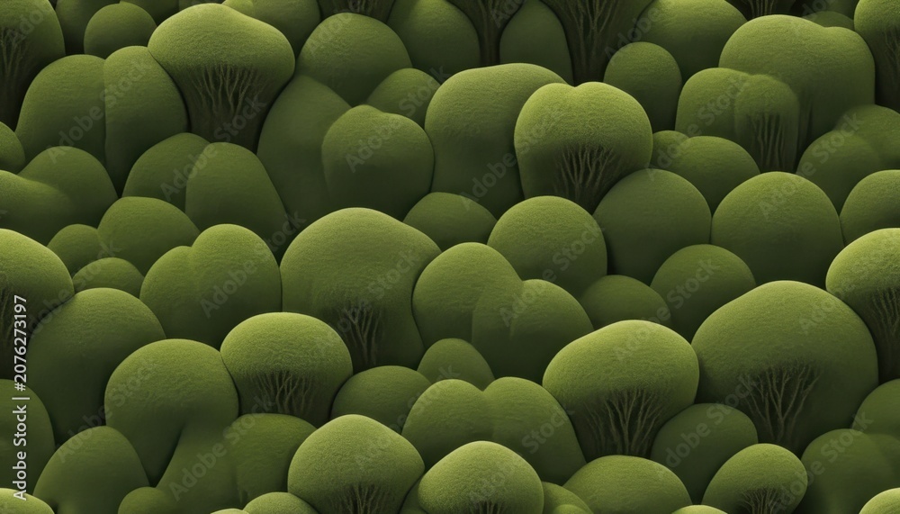 Obraz premium Rounded green bulb clusters filling organic landscape surface
