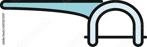 Fotografie Dental flosser line art cartoon vector illustration